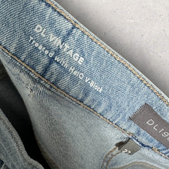 DL1961 Patti Straight High Rise Vintage Jeans Patchwork Power Blue Mixed Size 27 - Picture 7 of 16